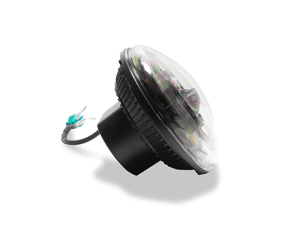 Raxiom 7-Inch V2 Dragon Eye LED Headlights; Black Housing; Clear Lens (07-18 Jeep Wrangler JK)
