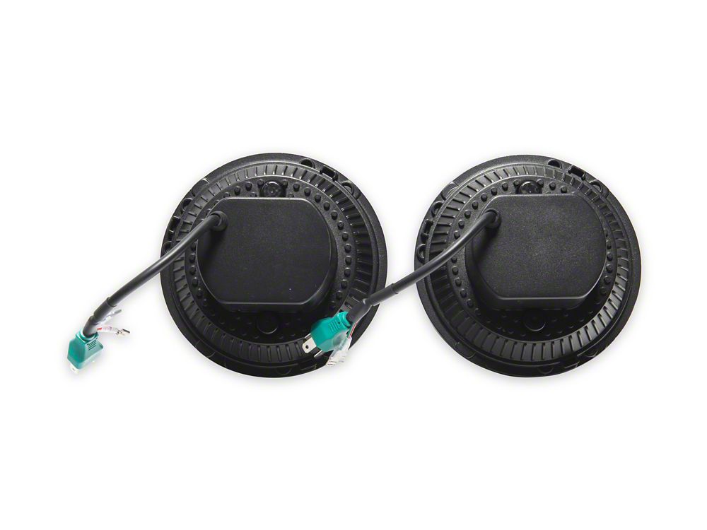 Raxiom 7-Inch V2 Dragon Eye LED Headlights; Black Housing; Clear Lens (07-18 Jeep Wrangler JK)