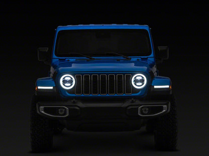 Raxiom 9-Inch Vader LED Headlights; Black Housing; Clear Lens (18-25 Jeep Wrangler JL)