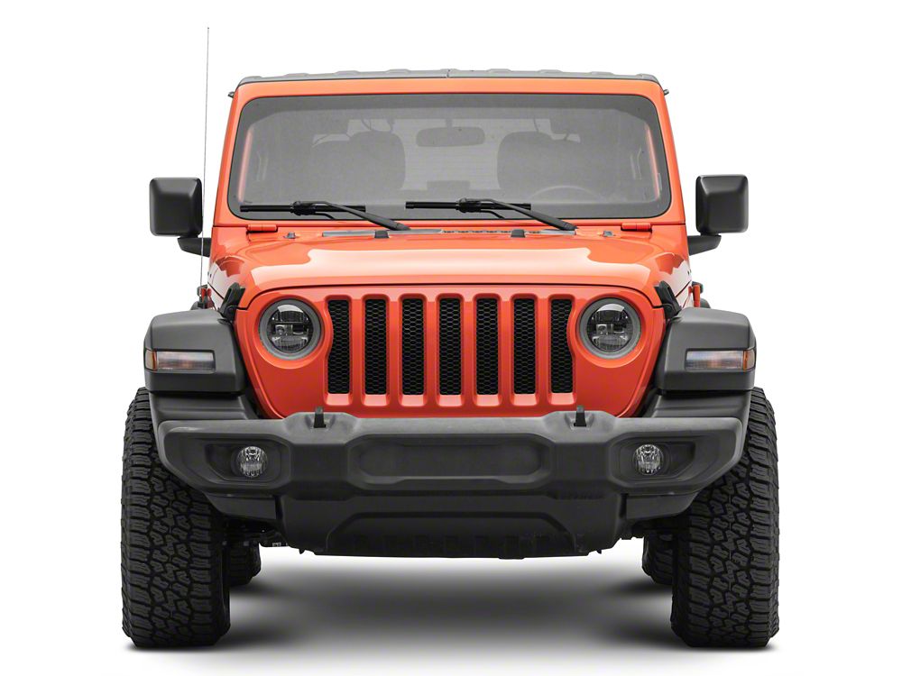 Raxiom 9-Inch LED Headlights with DRL and Turn Signals; Black Housing; Clear Lens (18-25 Jeep Wrangler JL)