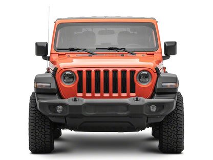 Raxiom 9-Inch LED Headlights with DRL and Turn Signals; Black Housing; Clear Lens (18-25 Jeep Wrangler JL)