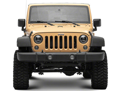 Raxiom High Output LED Headlights with Angel Eye DRL; Black Housing; Clear Lens (07-18 Jeep Wrangler JK)