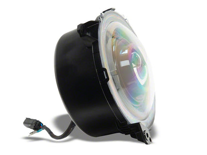 Raxiom High Output LED Headlights with Angel Eye DRL; Black Housing; Clear Lens (18-25 Jeep Wrangler JL)