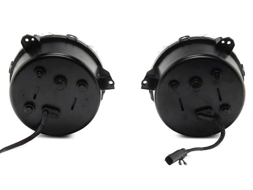 Raxiom High Output LED Headlights with Angel Eye DRL; Black Housing; Clear Lens (18-25 Jeep Wrangler JL)
