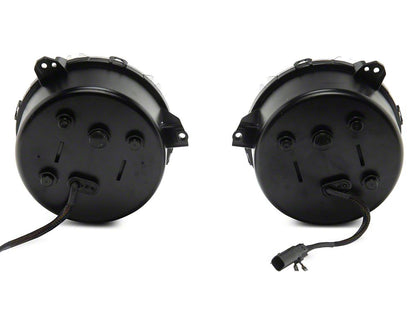 Raxiom High Output LED Headlights with Angel Eye DRL; Black Housing; Clear Lens (18-25 Jeep Wrangler JL)