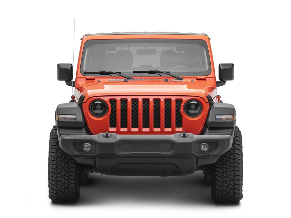 Raxiom High Output LED Headlights with Angel Eye DRL; Black Housing; Clear Lens (18-25 Jeep Wrangler JL)
