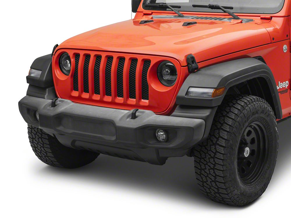Raxiom High Output LED Headlights with Angel Eye DRL; Black Housing; Clear Lens (18-25 Jeep Wrangler JL)