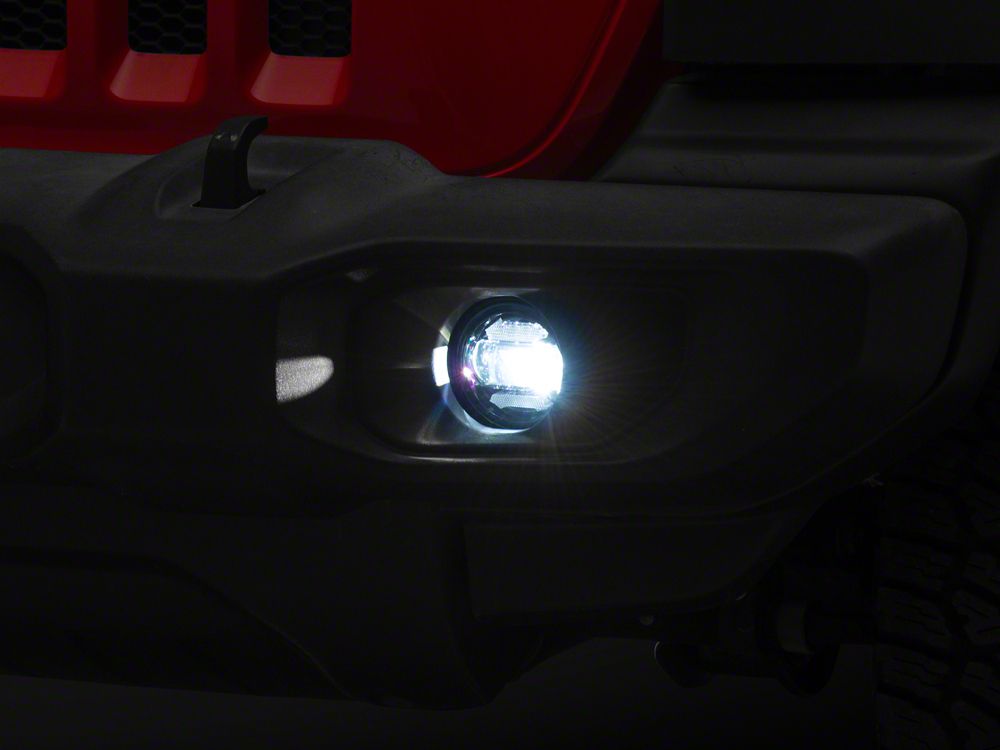 Raxiom Axial Series LED Angel Eye Fog Lights; Yellow/White Switchback LED (18-25 Jeep Wrangler JL)