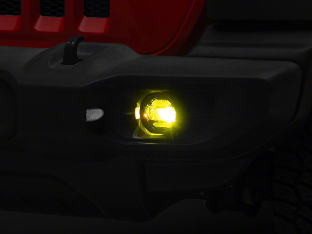 Raxiom Axial Series LED Angel Eye Fog Lights; Yellow/White Switchback LED (18-25 Jeep Wrangler JL)