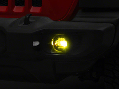 Raxiom Axial Series LED Angel Eye Fog Lights; Yellow/White Switchback LED (18-25 Jeep Wrangler JL)
