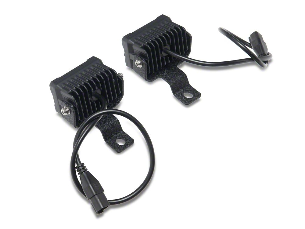 Raxiom Cowl Mounted LED Light Kit with Brackets; White LED; Yellow Lens (18-25 Jeep Wrangler JL, Excluding Rubicon 392)