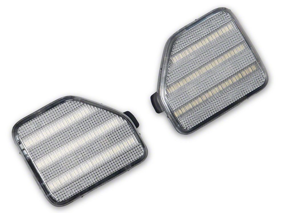 Raxiom Clear LED Rear Bumper Reflector Lights; White LED (18-26 Jeep Wrangler JL)