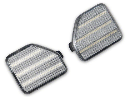 Raxiom Clear LED Rear Bumper Reflector Lights; White LED (18-26 Jeep Wrangler JL)