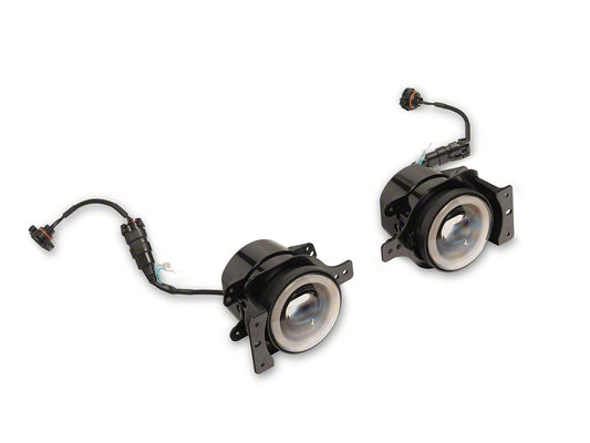 Raxiom V2 LED Switchback Fog Lights with Amber Turn Signal and Halo Rings (18-26 Jeep Wrangler JL)