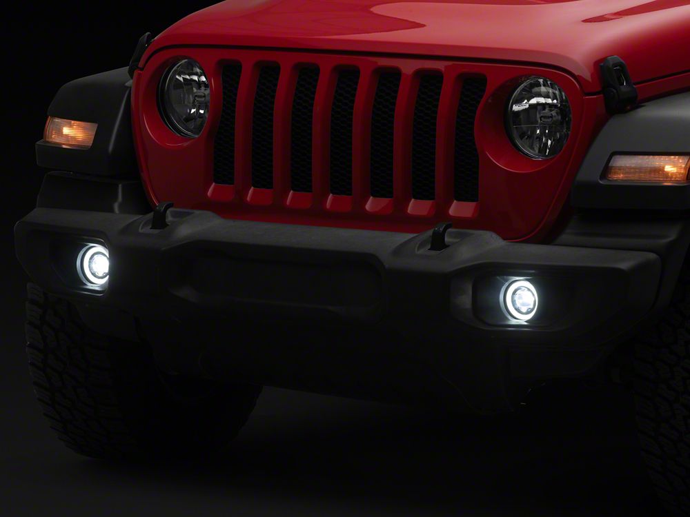 Raxiom V2 LED Switchback Fog Lights with Amber Turn Signal and Halo Rings (20-25 Jeep Gladiator JT)