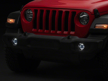 Raxiom V2 LED Switchback Fog Lights with Amber Turn Signal and Halo Ring (18-26 Jeep Wrangler JL)