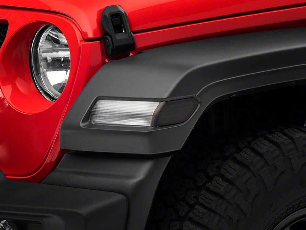 Raxiom Axial Series LED Fender Flare Marker Lights and Sequential LED Parking/Turn Signal Lights; Smoked (18-26 Jeep Wrangler JL Sport w/ Factory Halogen Lights)