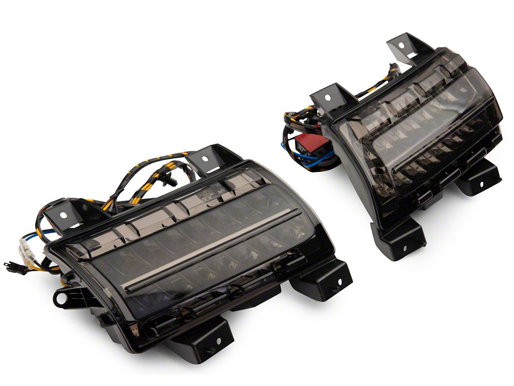 Raxiom Axial Series LED Fender Flare Marker Lights and Sequential LED Parking/Turn Signal Lights; Smoked (18-26 Jeep Wrangler JL Sport w/ Factory Halogen Lights)