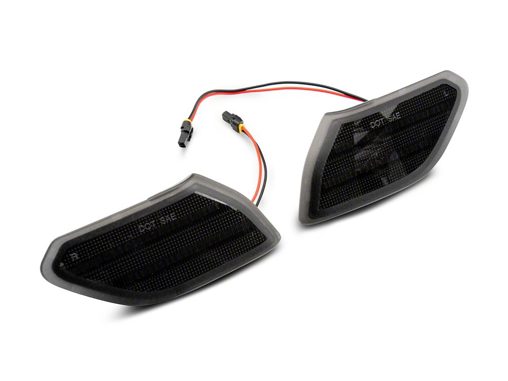 Raxiom Axial Series LED Fender Flare Marker Lights and Sequential LED Parking/Turn Signal Lights; Smoked (18-26 Jeep Wrangler JL Sport w/ Factory Halogen Lights)
