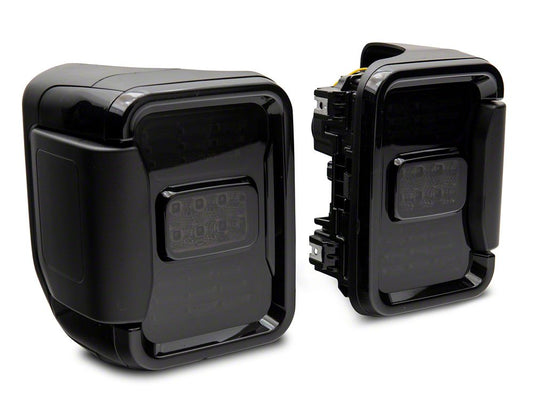 Raxiom LED Tail Lights; Black Housing; Smoked Lens (20-25 Jeep Gladiator JT w/ Factory Halogen Tail Lights & w/o Blind Spot Detection))