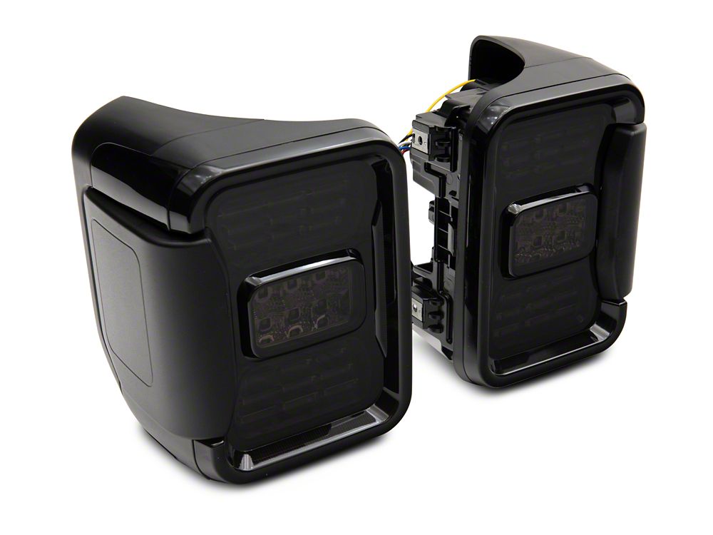 Raxiom Axial Series LED Tail Lights; Black Housing; Smoked Lens (20-25 Jeep Gladiator JT w/ Factory Halogen Tail Lights & w/o Blind Spot Detection))