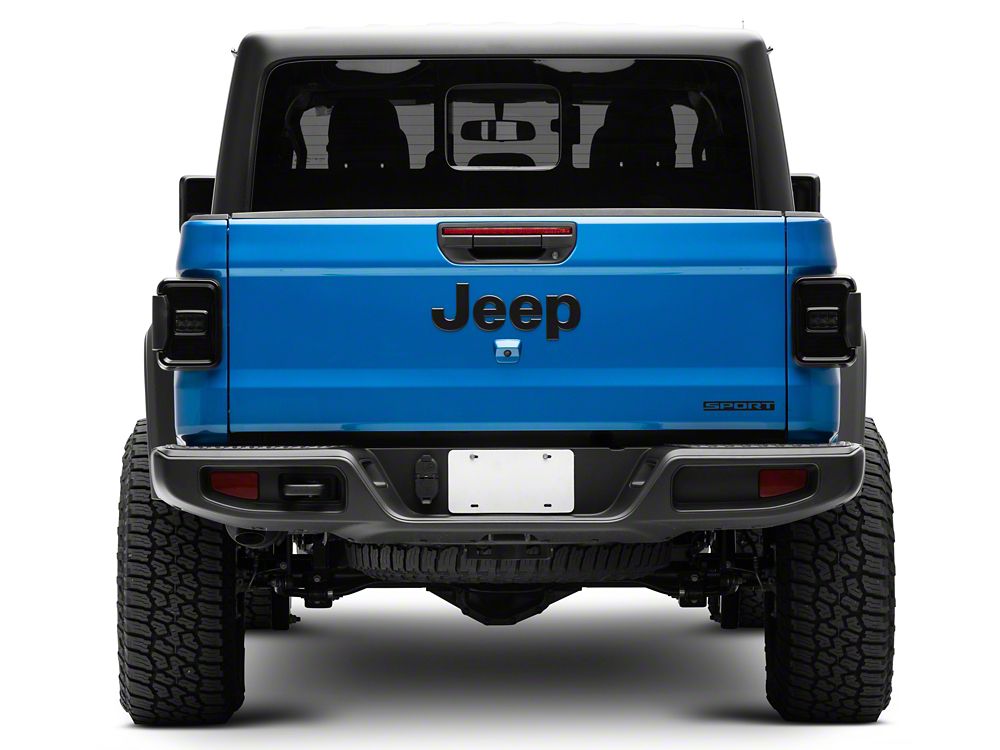 Raxiom Axial Series LED Tail Lights; Black Housing; Smoked Lens (20-25 Jeep Gladiator JT w/ Factory Halogen Tail Lights & w/o Blind Spot Detection))