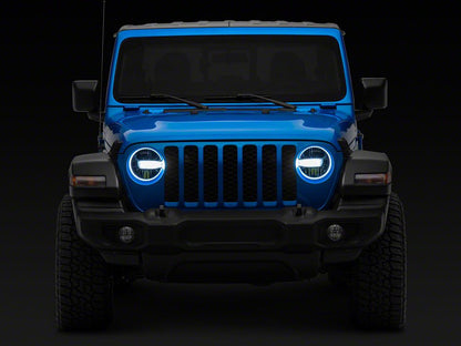 Raxiom Axial Series 9-Inch LED Headlights; Black Housing; Clear Lens (20-25 Jeep Gladiator JT w/ Factory Halogen Headlights)