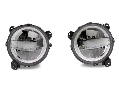 Raxiom Axial Series 9-Inch LED Headlights; Black Housing; Clear Lens (20-25 Jeep Gladiator JT w/ Factory Halogen Headlights)