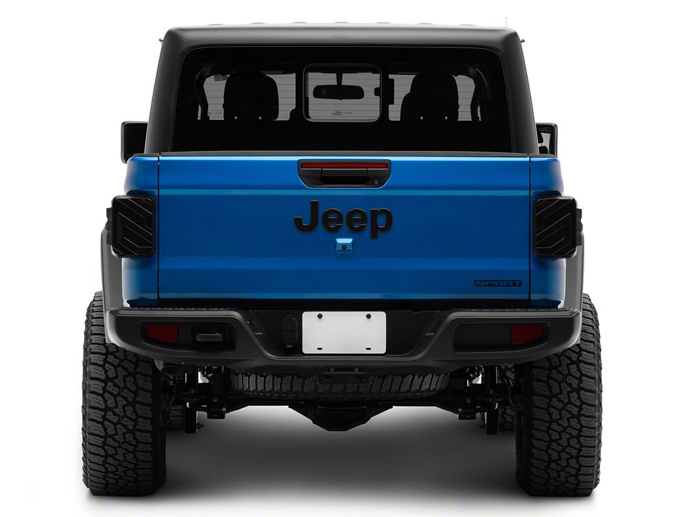 Raxiom Axial Series LED Tail Lights; Black Housing; Smoked Lens (20-25 Jeep Gladiator JT w/ Factory Halogen Tail Lights & w/o Blind Spot Detection))