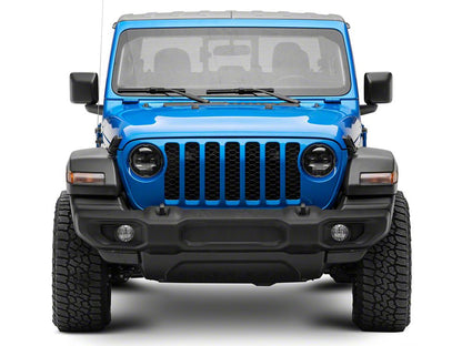 Raxiom Axial Series 9-Inch Angel Eye LED Headlights; Black Housing; Clear Lens (20-25 Jeep Gladiator JT)