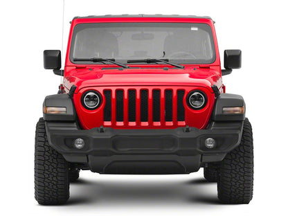 Raxiom Axial Series 7-Inch LED Halo Headlights with DRL and Amber Turn Signals; Black Housing; Clear Lens (20-25 Jeep Gladiator JT)