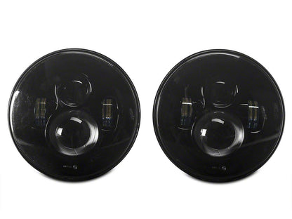 Raxiom Axial Series 7-Inch LED Daymaker Headlights; Black Housing; Clear Lens (20-25 Jeep Gladiator JT)