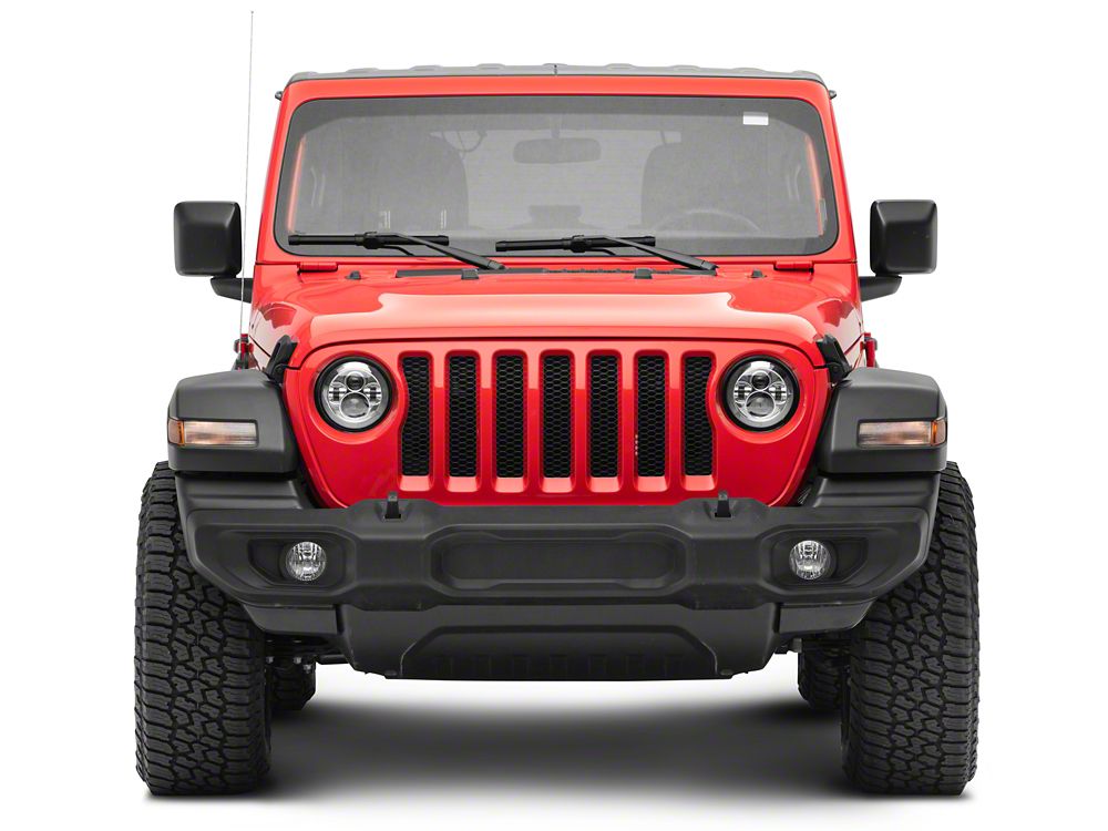 Raxiom Axial Series 7-Inch LED Daymaker Headlights; Chrome Housing; Clear Lens (20-25 Jeep Gladiator JT)