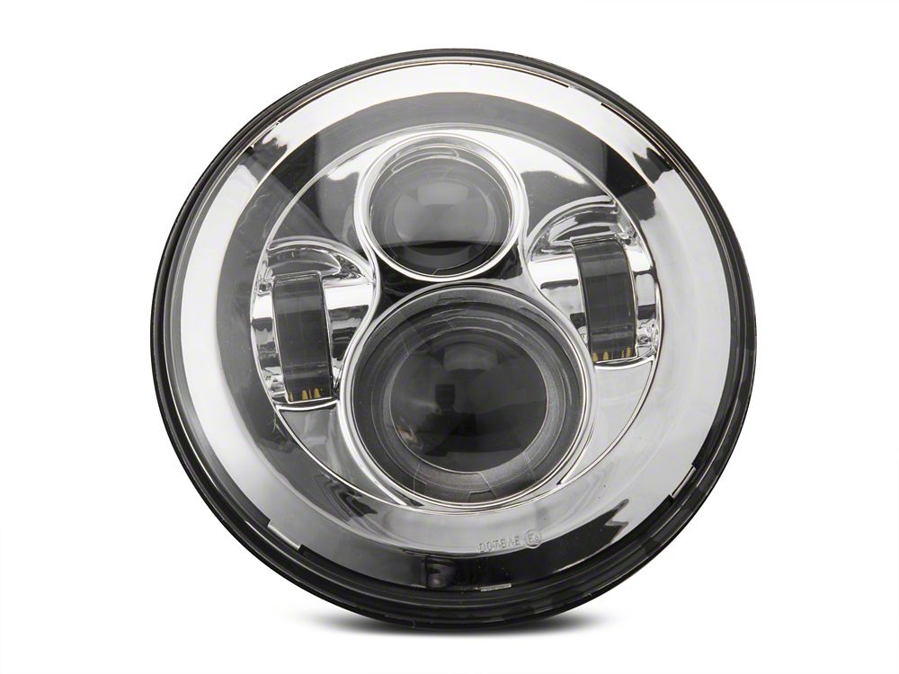 Raxiom Axial Series 7-Inch LED Daymaker Headlights; Chrome Housing; Clear Lens (20-25 Jeep Gladiator JT)