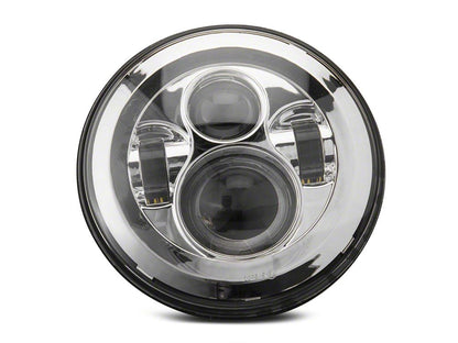 Raxiom Axial Series 7-Inch LED Daymaker Headlights; Chrome Housing; Clear Lens (20-25 Jeep Gladiator JT)