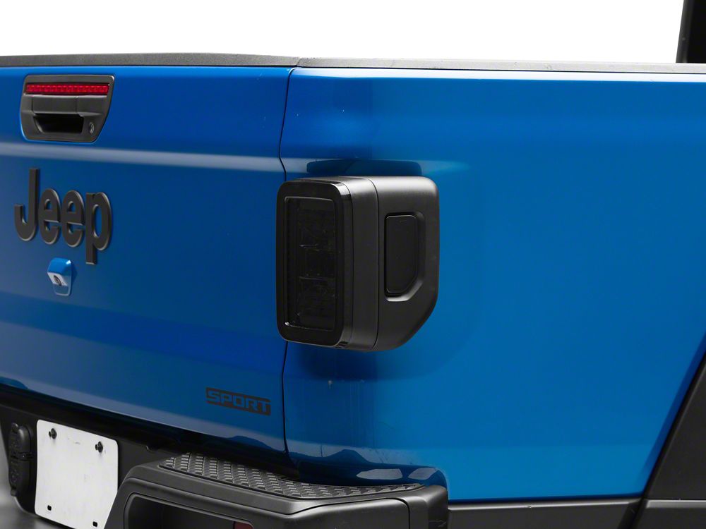 Raxiom Axial Series LED Tail Lights; Black Housing; Smoked Lens (20-25 Jeep Gladiator JT w/ Factory Halogen Tail Lights & w/o Blind Spot Detection))