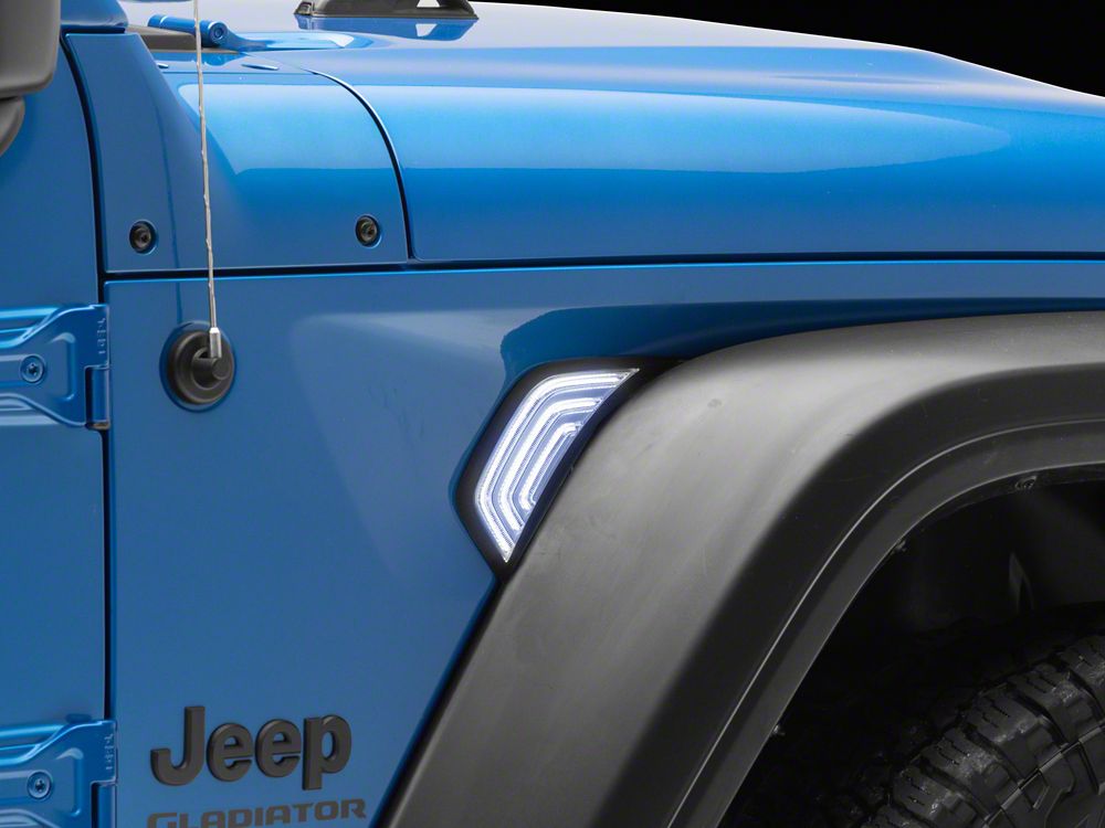 Raxiom Axial Series Sequential LED Fender Vent Sidemarker; Clear (20-25 Jeep Gladiator JT)