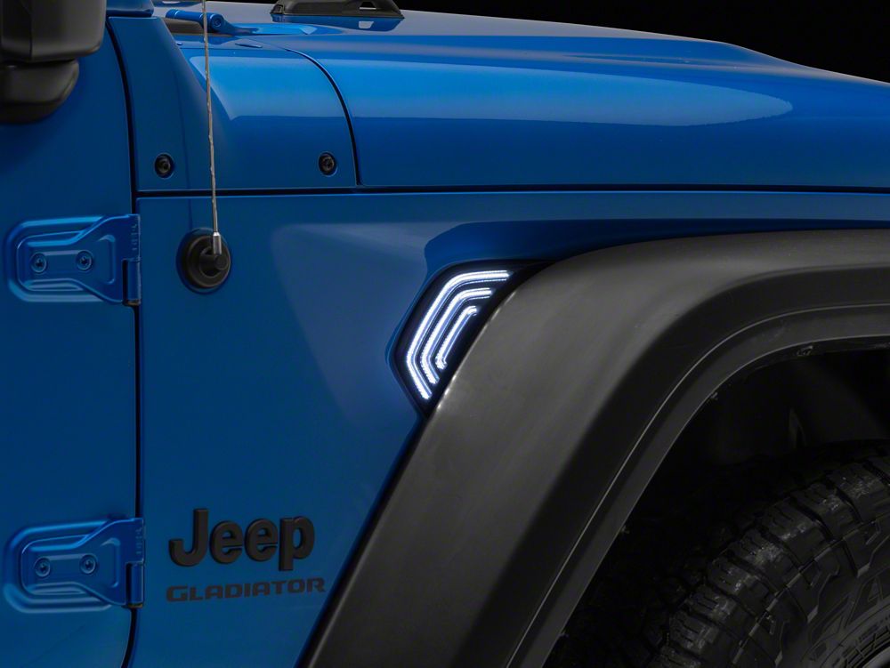 Raxiom Axial Series Sequential LED Fender Vent Sidemarker; Smoke (20-25 Jeep Gladiator JT)