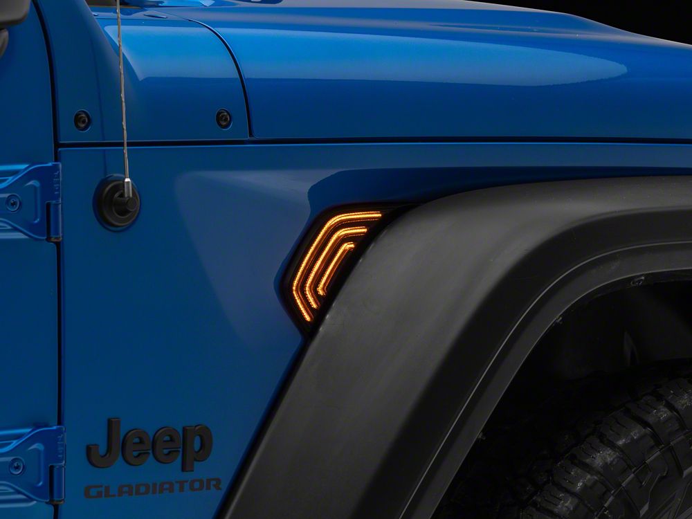 Raxiom Axial Series Sequential LED Fender Vent Sidemarker; Smoke (20-25 Jeep Gladiator JT)