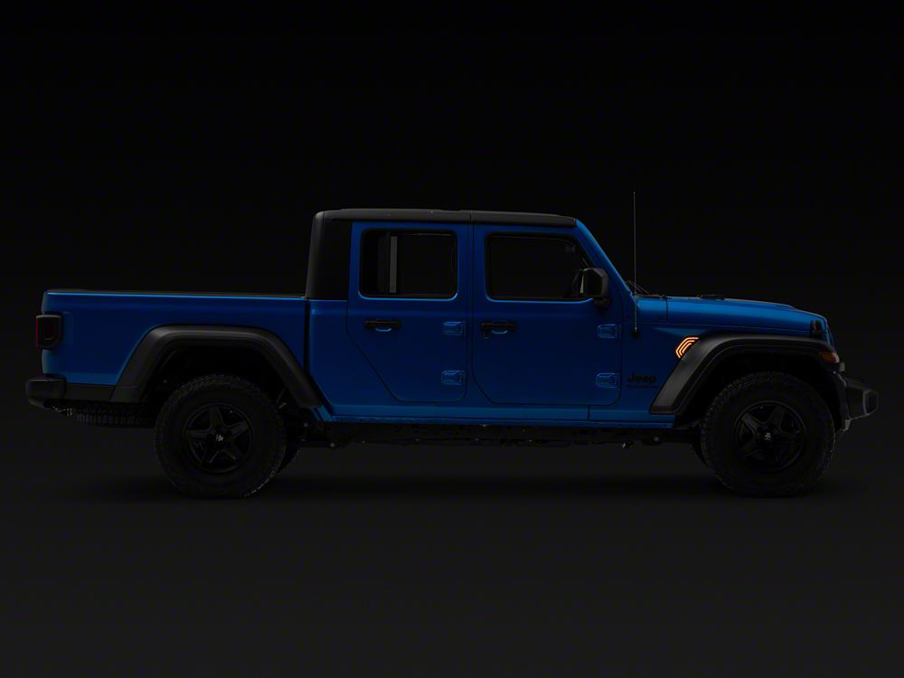 Raxiom Axial Series Sequential LED Fender Vent Sidemarker; Smoke (20-25 Jeep Gladiator JT)