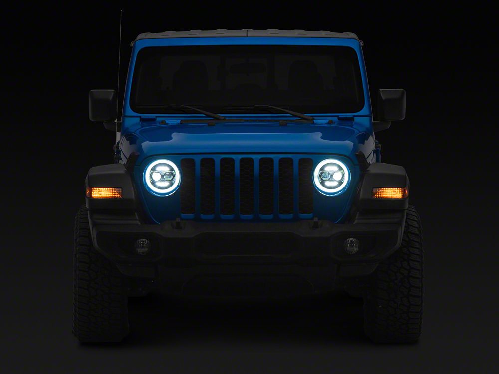Raxiom 9-Inch Vader LED Headlights; Black Housing; Clear Lens (20-25 Jeep Gladiator JT)
