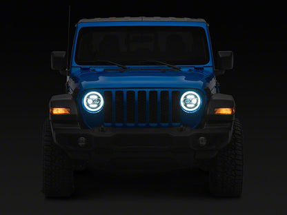 Raxiom 9-Inch Vader LED Headlights; Black Housing; Clear Lens (20-25 Jeep Gladiator JT)