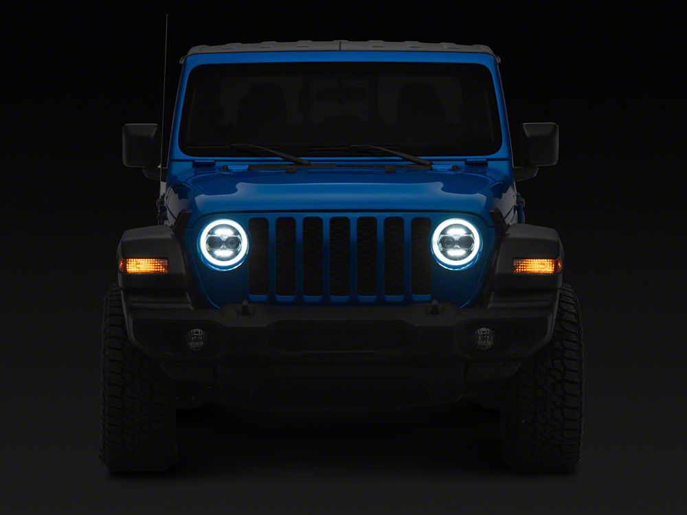 Raxiom 9-Inch Vader LED Headlights; Black Housing; Clear Lens (20-25 Jeep Gladiator JT)