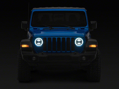 Raxiom 9-Inch Vader LED Headlights; Black Housing; Clear Lens (20-25 Jeep Gladiator JT)