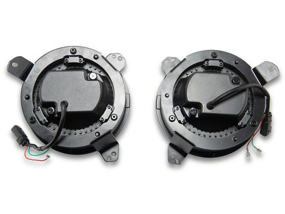 Raxiom 9-Inch LED Headlights with DRL and Turn Signals; Black Housing; Clear Lens (20-25 Jeep Gladiator JT)