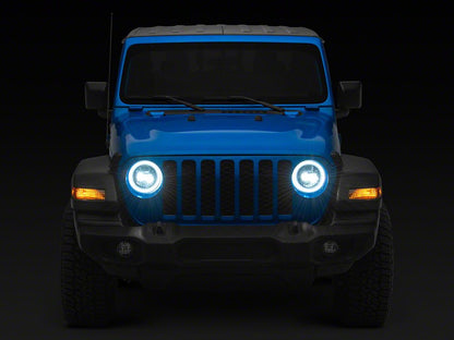 Raxiom 9-Inch LED Headlights with DRL and Turn Signals; Black Housing; Clear Lens (20-25 Jeep Gladiator JT)
