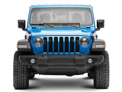 Raxiom Axial Series 30-Inch Single Row LED Light Bar with Hood Mounting Brackets (20-25 Jeep Gladiator JT)