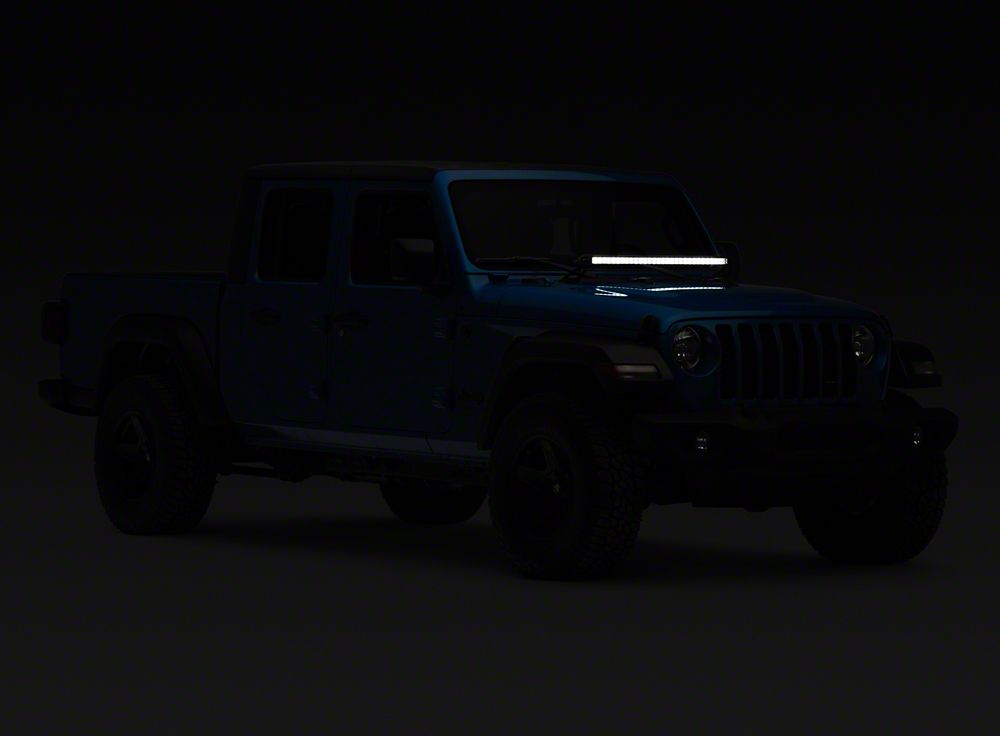Raxiom Axial Series 30-Inch Single Row LED Light Bar with Hood Mounting Brackets (20-25 Jeep Gladiator JT)