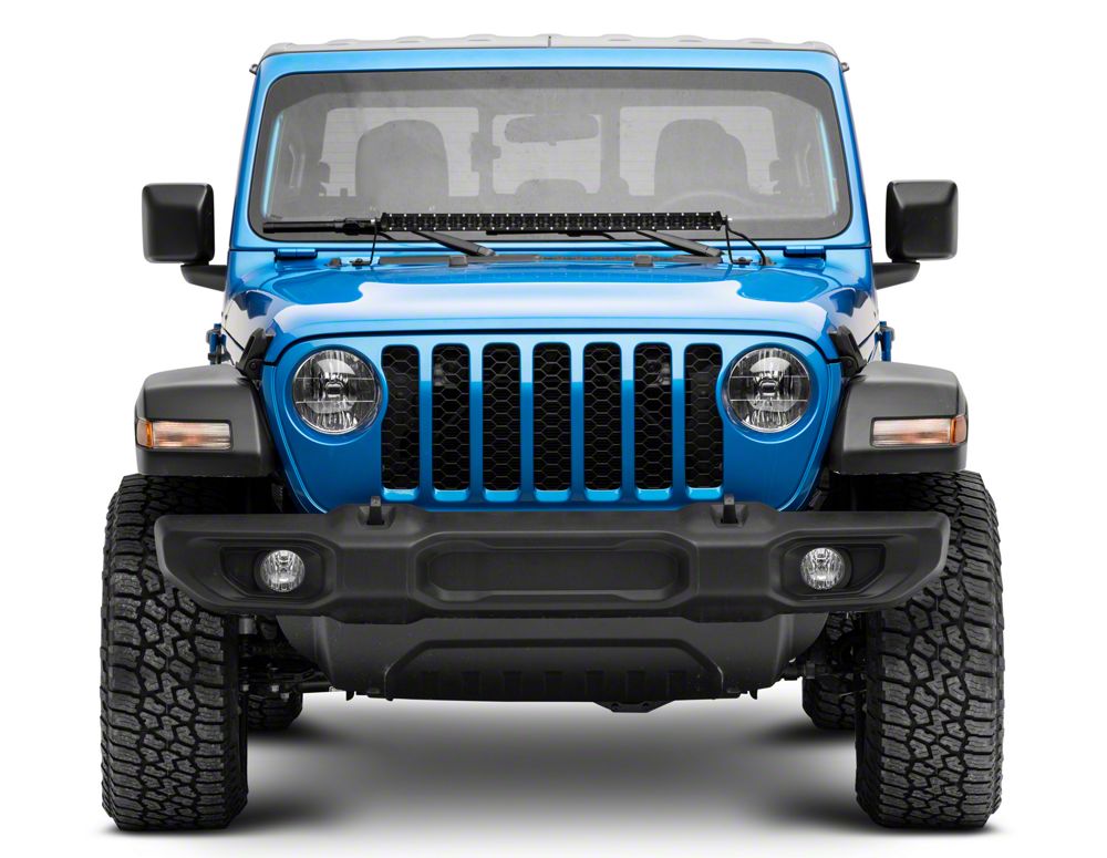Raxiom Axial Series 30-Inch Single Row LED Light Bar with Hood Mounting Brackets (20-25 Jeep Gladiator JT)