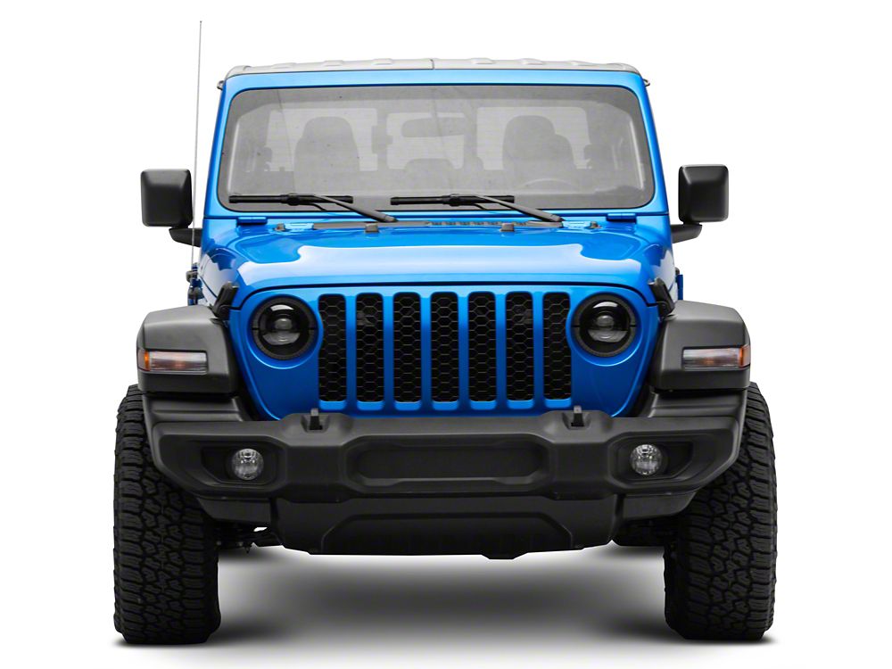 Raxiom High Output LED Headlights with Angel Eye DRL; Black Housing; Clear Lens (20-25 Jeep Gladiator JT)